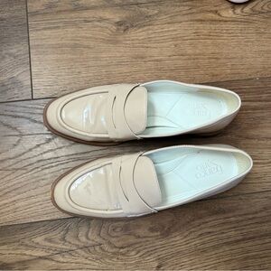 Franco Sarto Women's Beige Patent Loafers